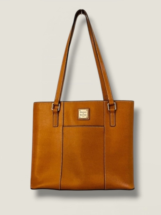 Dooney & Bourke Handbags - DOONEY & BOURKE COGNAC LEATHER LEXINGTON SHOPPER BAG